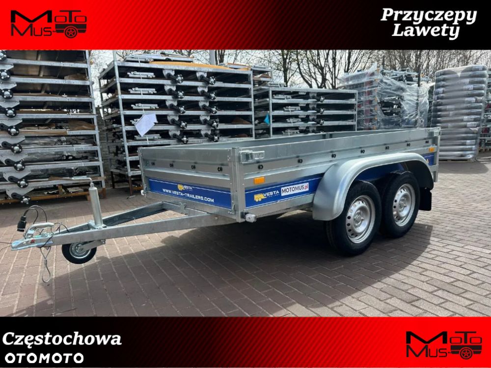 Inny Przyczepa VESTA LIGHT TANDEM 25DA 251x135x37 cm 2 osie DMC 750 kg WYSOKIE BURTY spawana rama Częstochowa MOTOMUS - 2