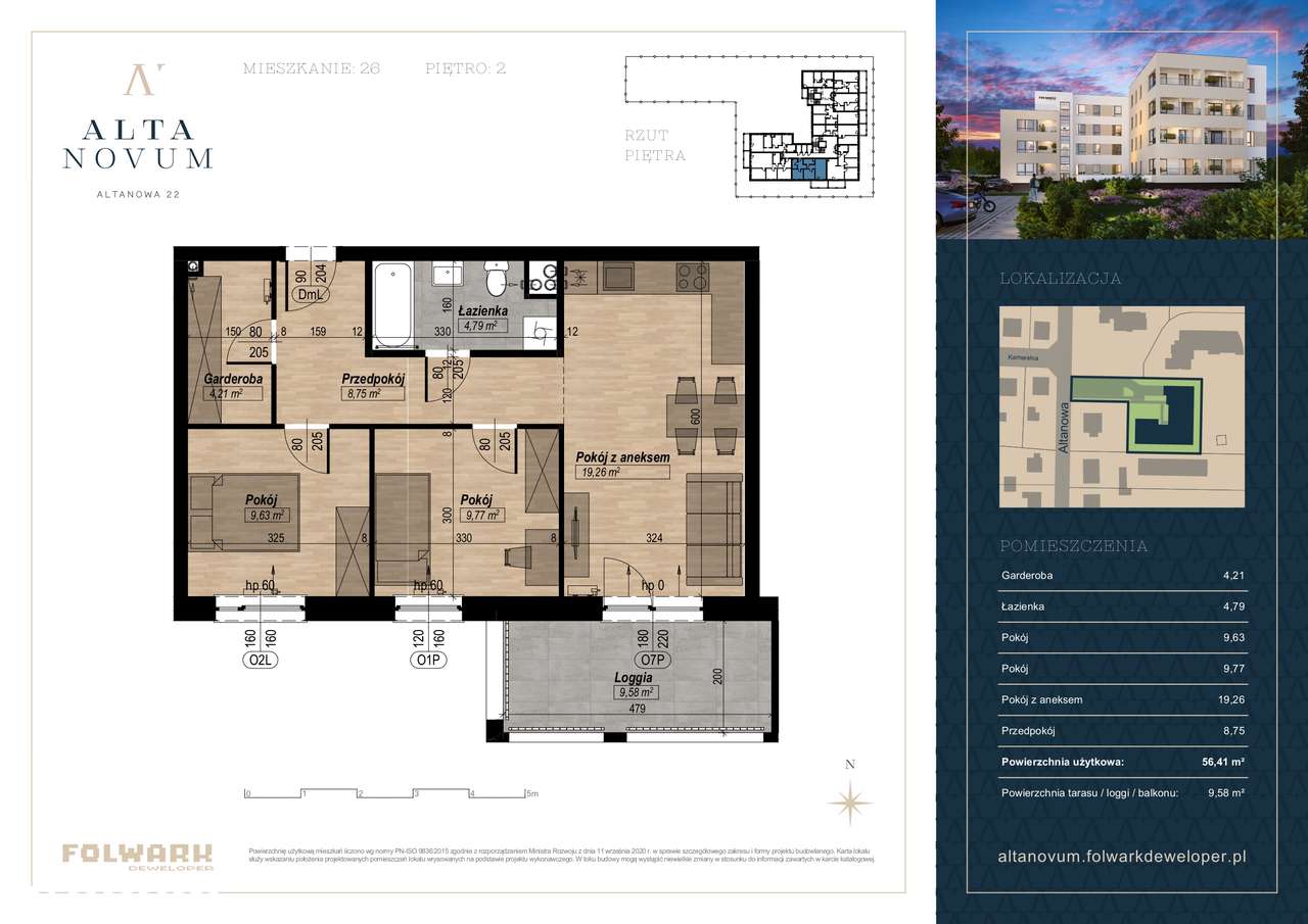 ALTA NOVUM - Twoje wymarzone miejsce nad Wisłą - 56,41m2 2PIĘTRO M26
