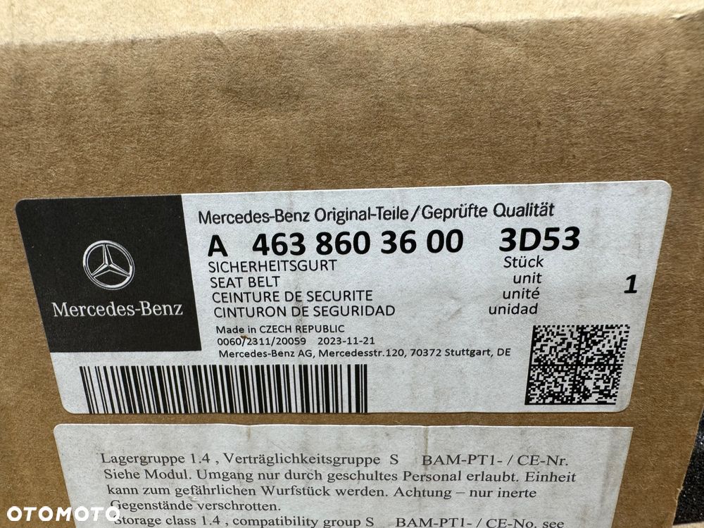 Przedni prawy pas bezpieczeństwa Mercedes g klasa 463 18- - 2
