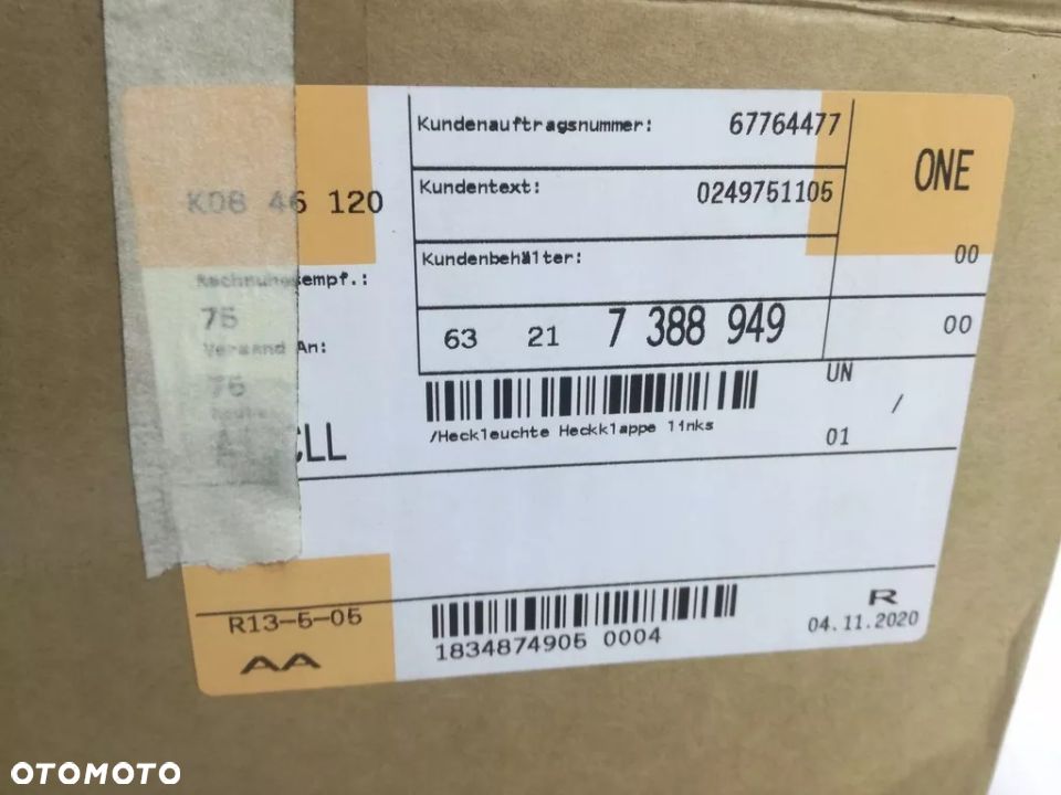 BMW 5 G31 KOMBI LAMPA TYŁ Lewa w klape 7388949 EUROPA - 7