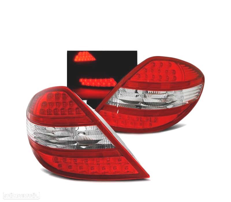 FAROLINS TRASEIROS LED PARA MERCEDES R171 SLK 04-11 VERMELHO BRANCO