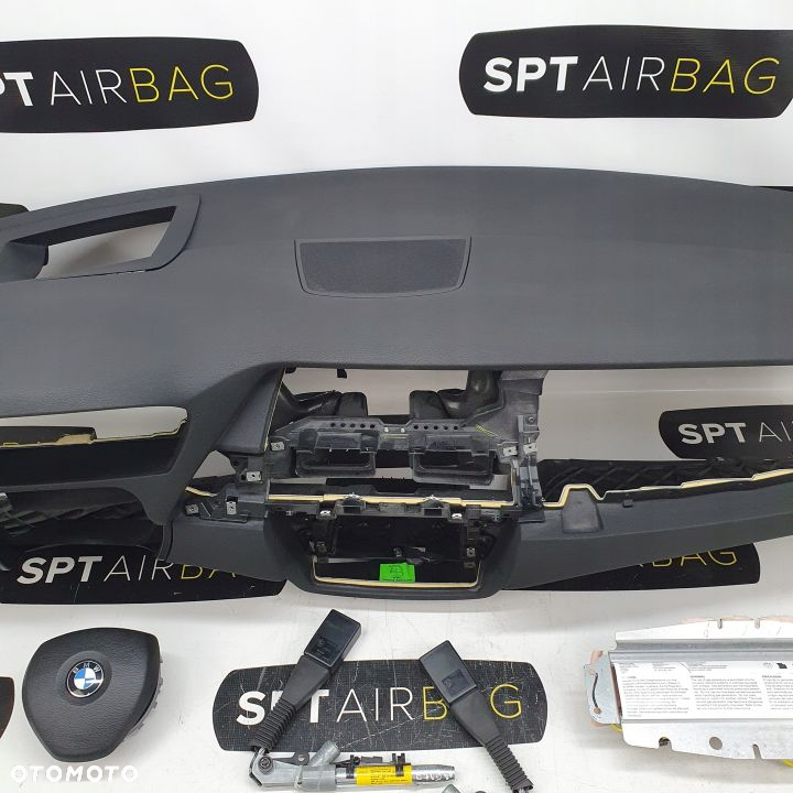 X5 E70 DESKA ROZDZIELCZA KONSOLA KOKPIT PULPIT PODUSZKI AIRBAG AIR BAG NAPINACZE KIT SET - 3