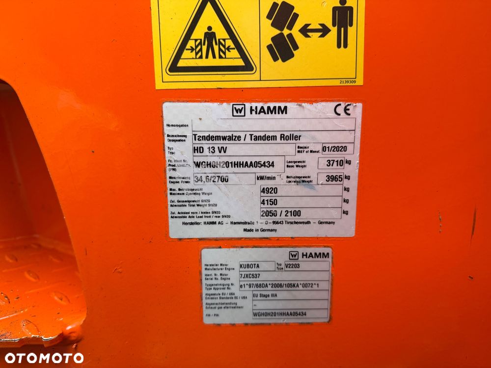 Hamm Hamm HD 13VV 13 12  14  10  13VO Walec, BOMAG, DYNAPAC, AMMANN, CAT - 9