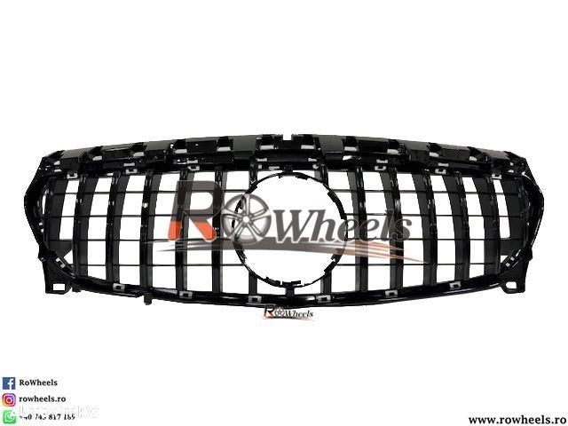 Grila Mercedes-Benz CLA W117 Fcaelif Model GT-R Negru lucios 2016-2018 Emblema mercedes inclus - 3