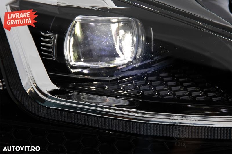 Grila Centrala cu Faruri LED Semnal Dinamic VW Golf 7.5 VII Facelift (2017+) GTI L- livrare gratuita - 11