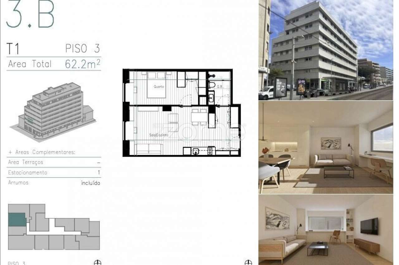 Apartamento T1 em Matosinhos Sul - Grande imagem: 3/3