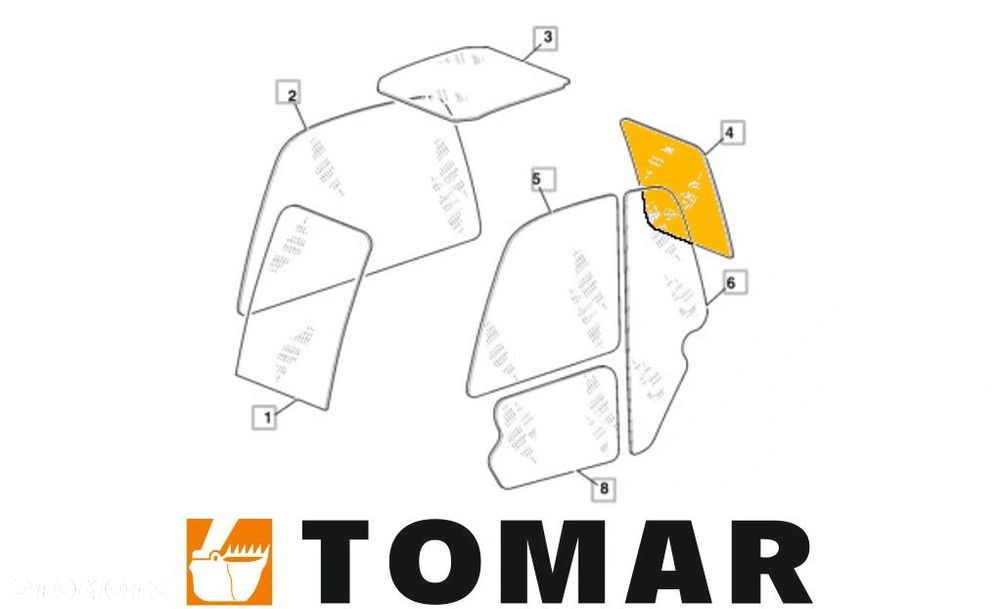 Szyba - tył JCB  Ładowarka JCB 531-70 540-140 535-95 JCB 827/80224 - 2