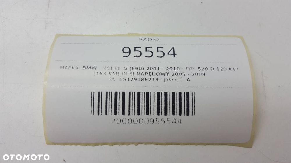 RADIO FABRYCZNE BMW E60 E61 65129186213 EUROPA - 8