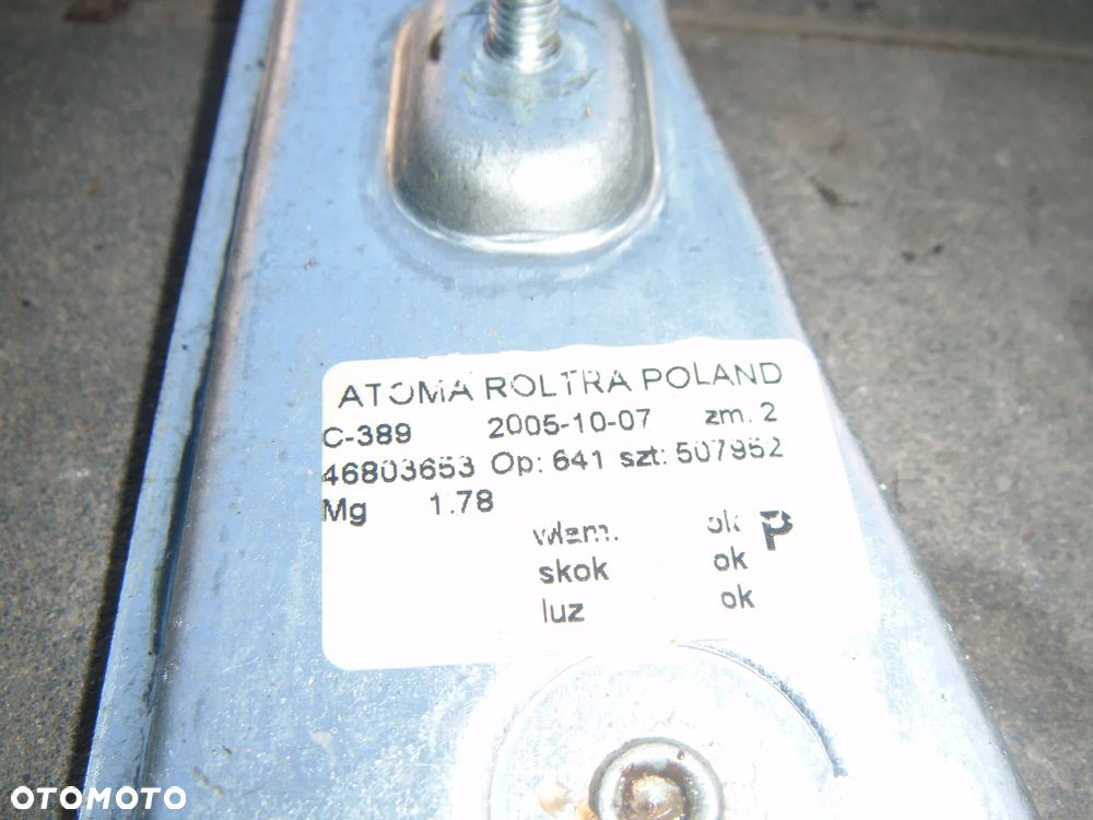 fiat panda 2 06r mechanizm szyby prawy tył - 2