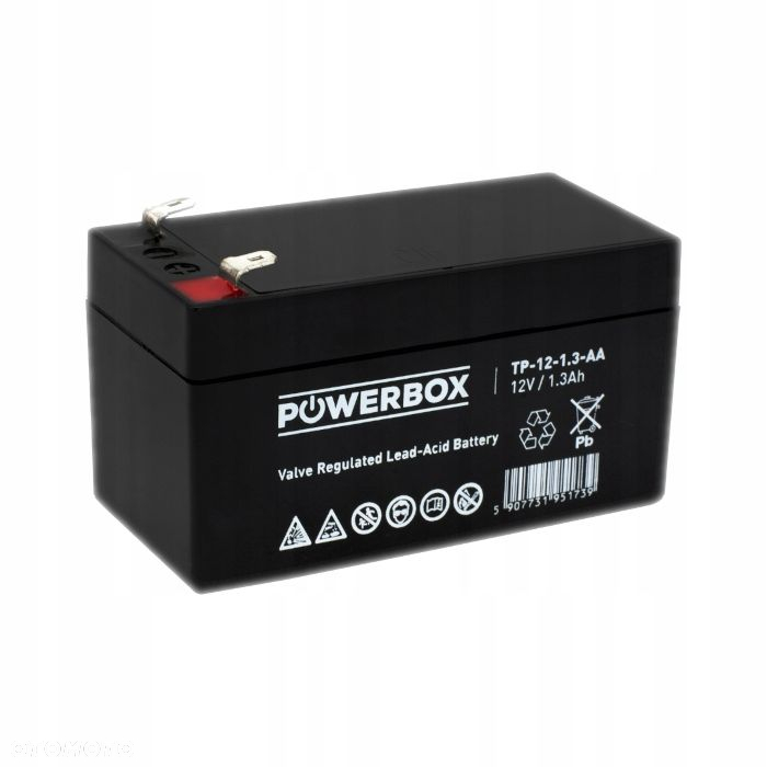Akumulator VRLA bezobsługowy AGM 12V 1,3Ah - 0,6 kg - 2