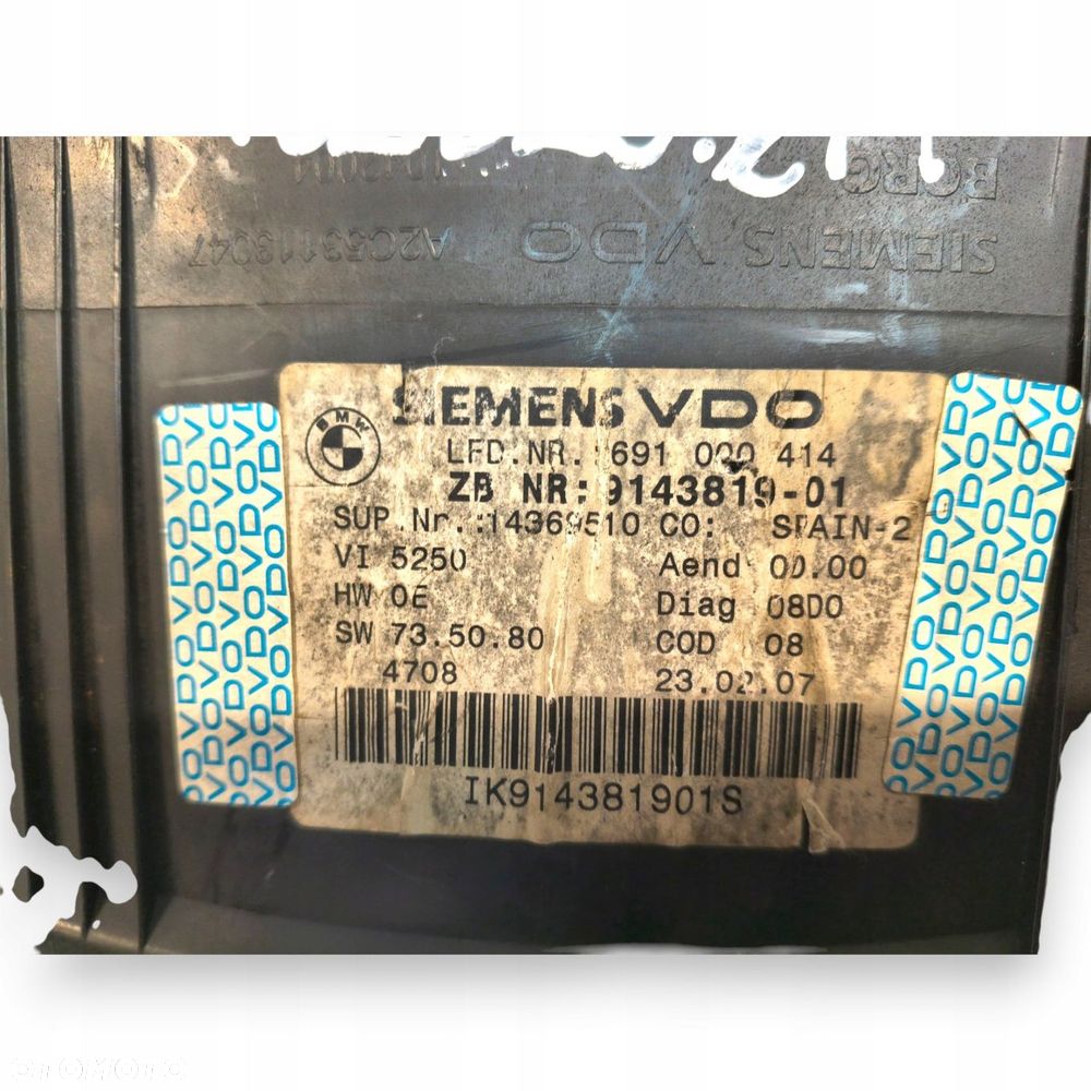 LICZNIK ZEGARY 9143819-01 BMW E90 E92 E93 2.0 B Benzyna 192 329km eu 07-12 - 2