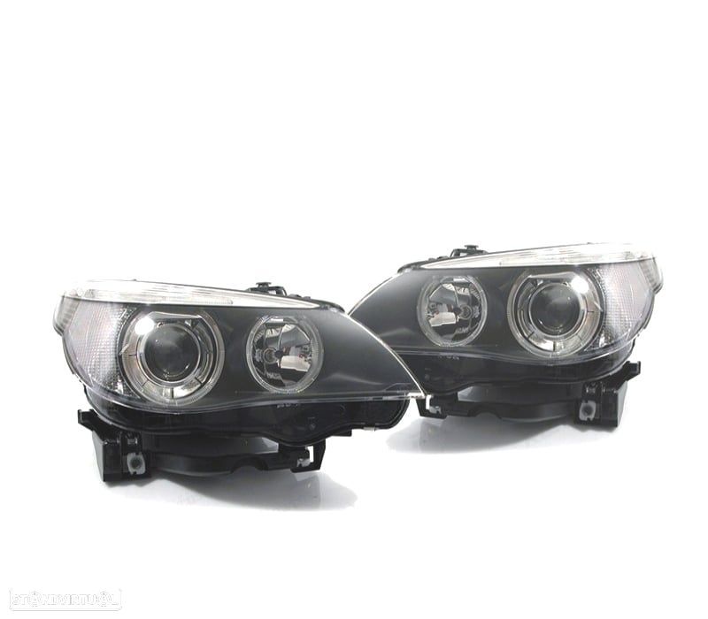 FARÓIS BI-XENON ANGEL EYES BMW E60 E61 05-07 - 1