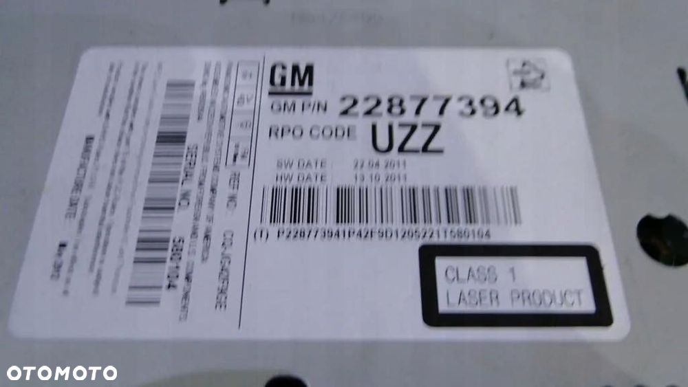 OPEL ZAFIRA C RADIO CD 400 22877394 PANEL 20875735 WYŚWIETLACZ - 2