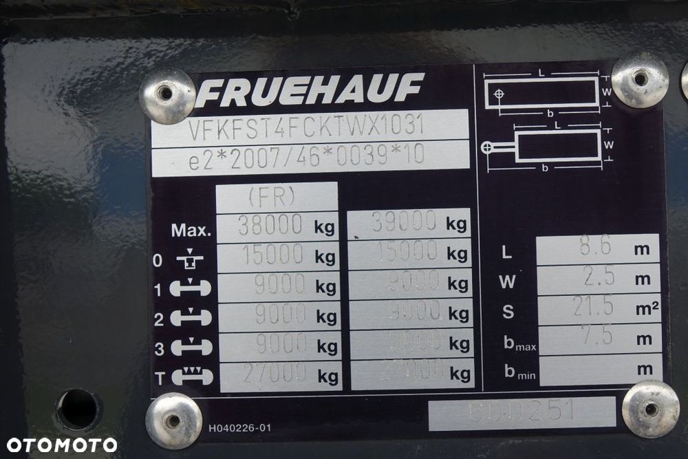 Fruehauf WYWROTKA 28m3 / OSIE SAF / OŚ PODNOSZONA / HYDROKLAPA / SZYBER ZBOŻOWY / ELEKTRYCZNA PLANDEKA - 37