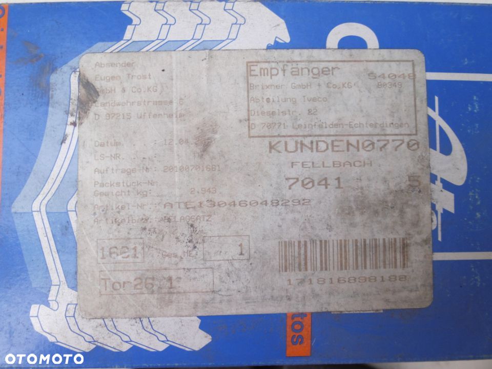 Iveco Daily VI V IV klocki hamulcowe tył 604829 ATE - 3