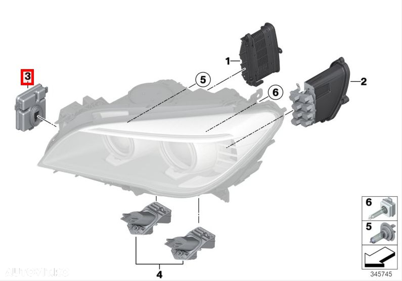 Modul Far Xenon Bmw Mini 63127296090 - 3