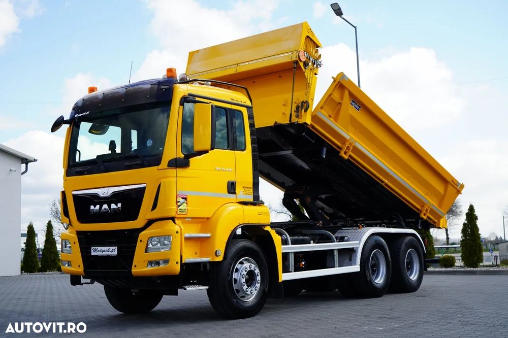 MAN TGS 33.440 / 6X4 / BASCULĂ 3 LATE / 2x REMORCĂ HIDRODOXICĂ / MEILLER KIPPER / MANUALĂ - 2