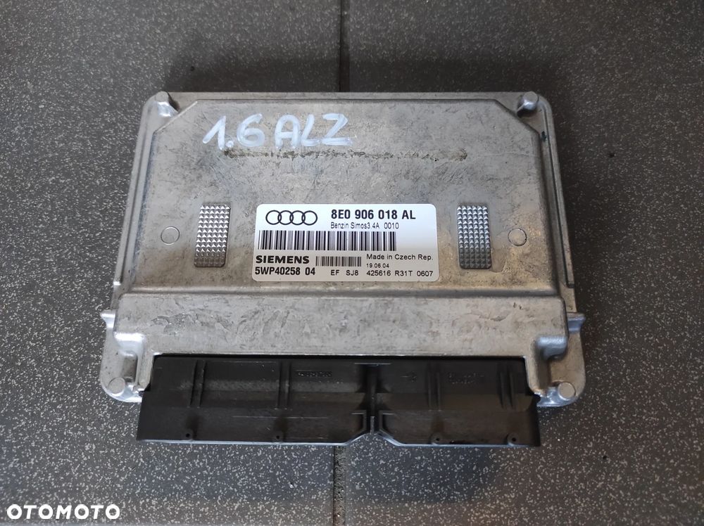 KOMPUTER STEROWNIK SILNIKA AUDI A4 B6 1.6 ALZ 8E0906018AL BENZIN SIMOS 3.4A 5WP40258 04 WYSYŁKA !!! - 1