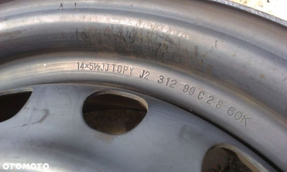 14” - Felgi 4x100 , r-14 cali  TOYOTA Yaris , IQ - MAZDA 2 , 1 - SUZUKI Swift , Splash Koło Zapasowe - 12