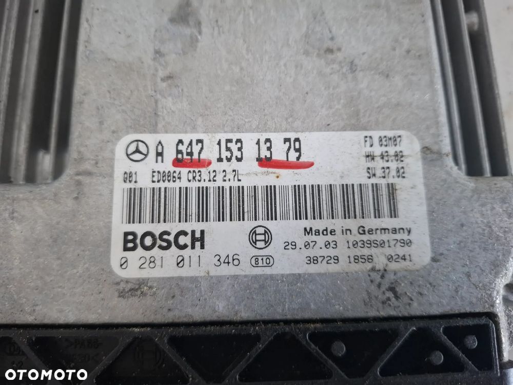 KOMPUTER STEROWNIK SILNIKA MERCEDES W211 2,7 CDI a6471531379 - 2