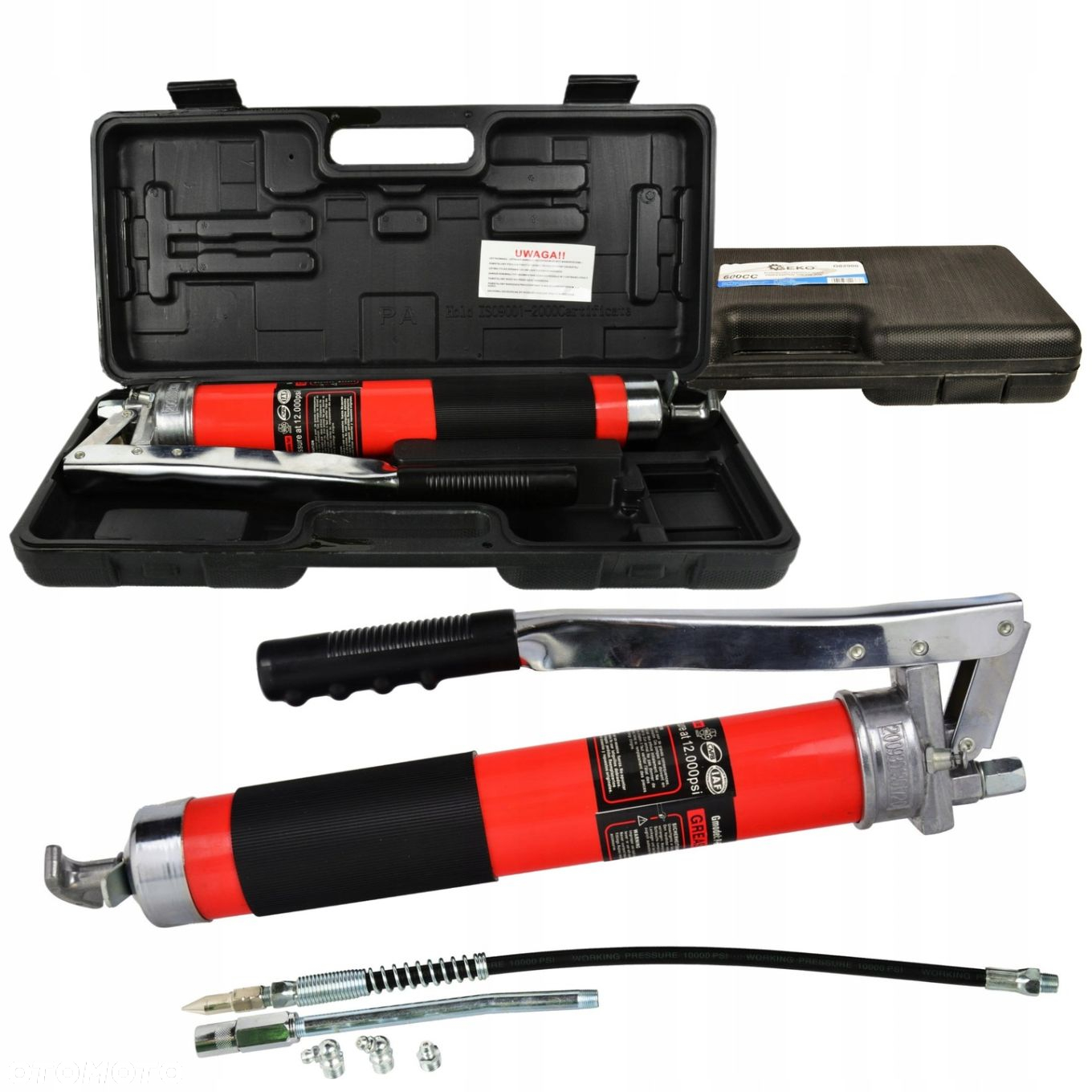 GEKO SMAROWNICA TAWOTNICA RĘCZNA 600CC W WALIZCE 828 BAR ALU STAL G02900 - 8