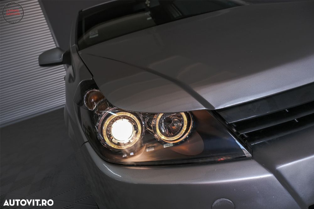 Faruri Opel Astra H (03.2004-2009) Angel Eyes Negru- livrare gratuita - 23