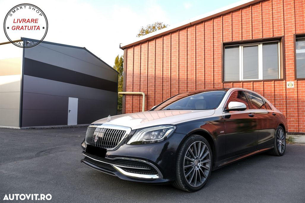 Accesorii Bara Fata Mercedes S-Class W222 Facelift Sedan (2017-2020) Chrome M-Desi- livrare gratuita - 12