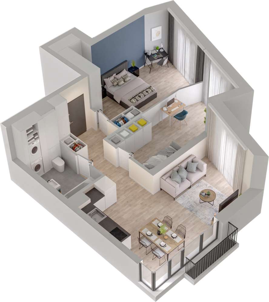 2.M.06 | 64,18 m² | 3 pokoje | Krzyki- Gaj