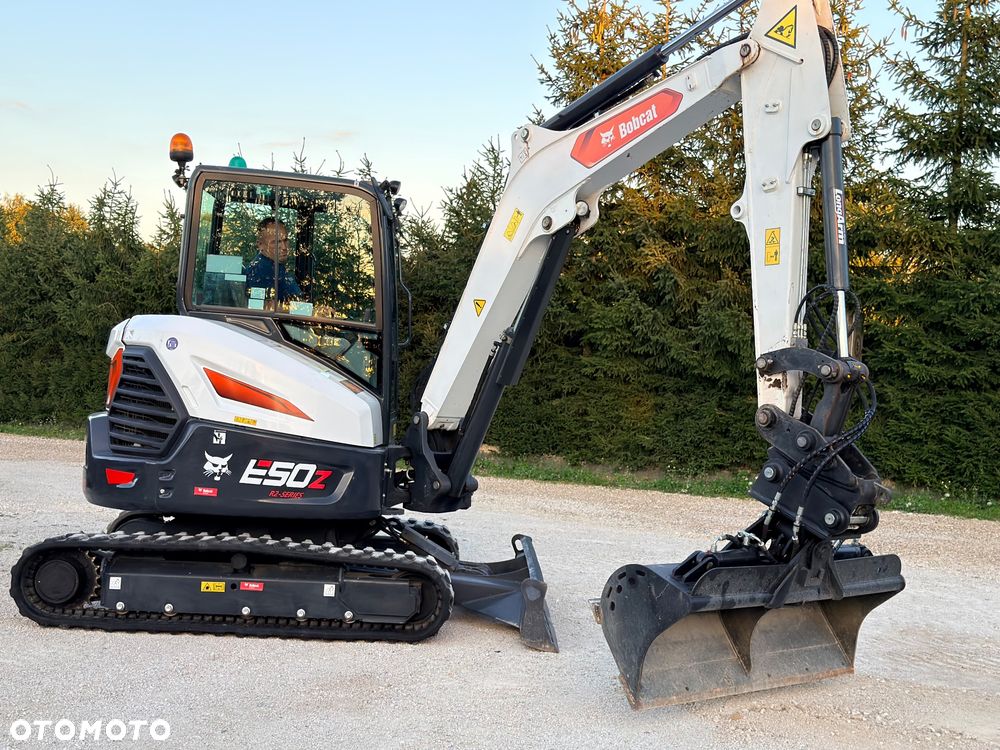 Bobcat Minikoparka Bobcat e50Z 5ton e55 e60 Cat 303.5 304  305 3xłyżki Ramię LOONG dodatkowe linie hydr wyjścia AUX1 + 2 przeciw waga MAX-dociążenie gąsienice 85% od nowości 1 właściciel z Niemiec Auto IDLEE po serwisie Widły wiertnica grabie i inne za dopłatą Szybkozłącze hydr Miller łyżka przedsiębierna Pług  Kubota Takeuchi Jcb - 15