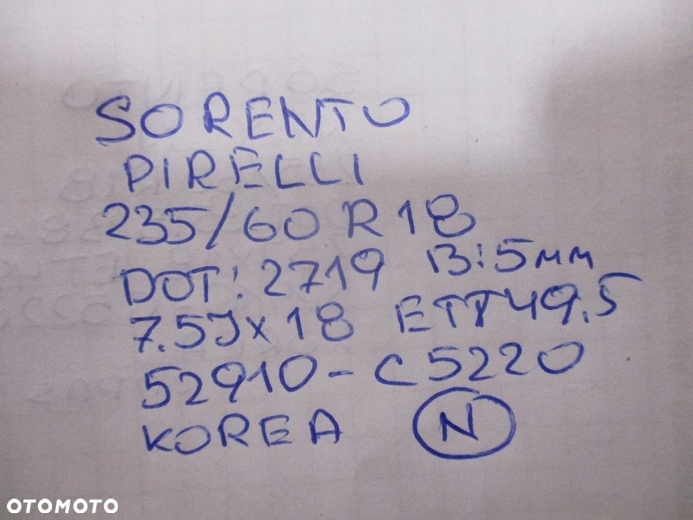 Koła felgi opony KIA SORENTO R18 pirelli - 13
