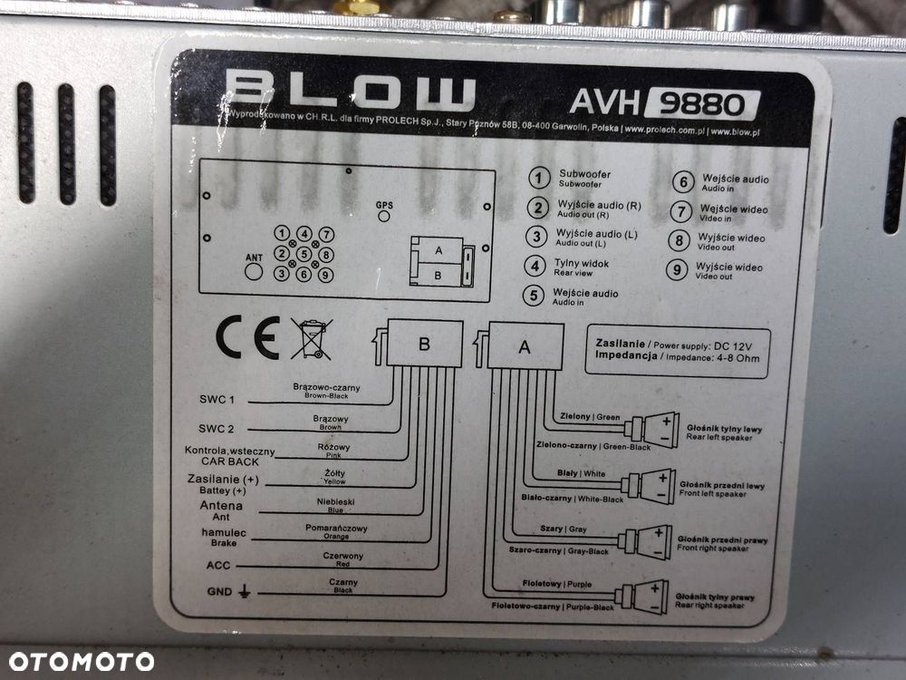 RADIO ODTWARZACZ SAMOCHODOWY 2 DIN BLOW AVH-9880 USB AUX BT - 6