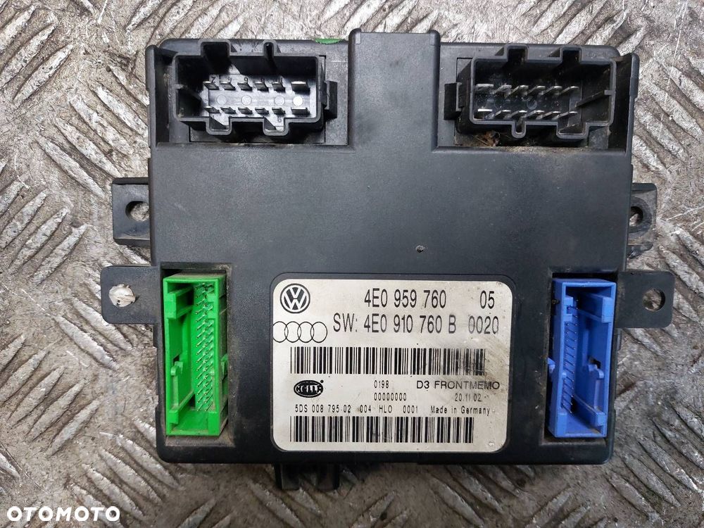 MODUŁ STEROWNIK FOTELA AUDI A8 D3 4E0959760 ID: 237252 - 1