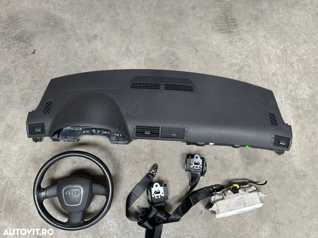 Kit airbag AUDI A4 B7 an 2005-2008 format din airbag volan, pasager, centuri si plansa bord - 3
