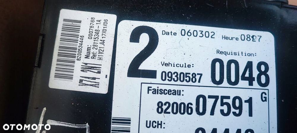 LAGUNA II 2.0DCI STEROWNIK ZESTAW STARTOWY 8200520036 8200224594 8200534446 - 7