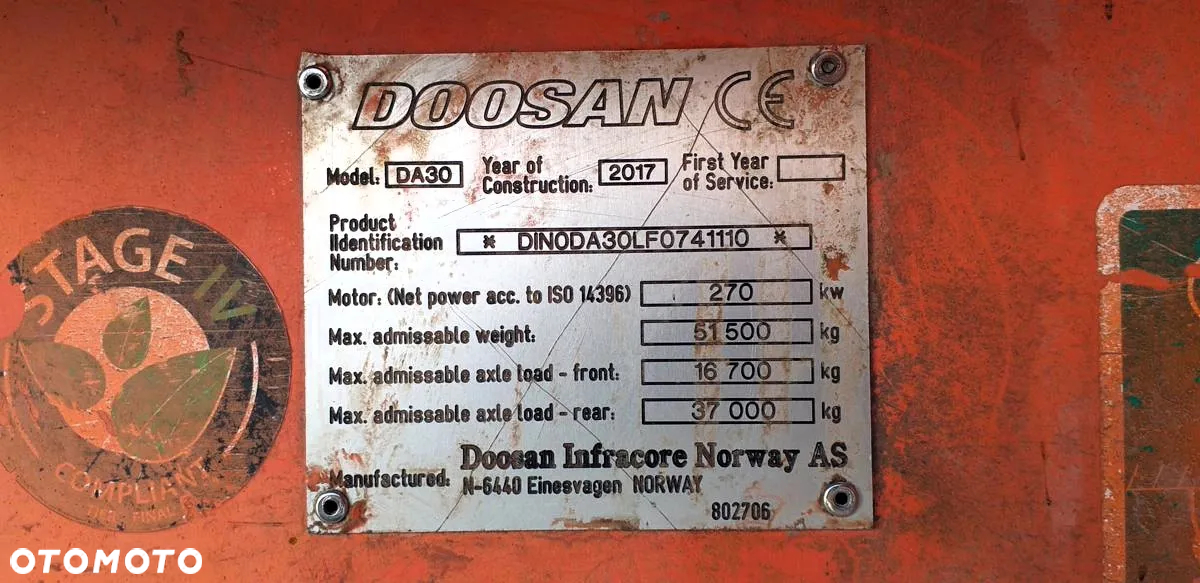 Doosan Wozidło przegubowe DOOSAN DA 30 - 39