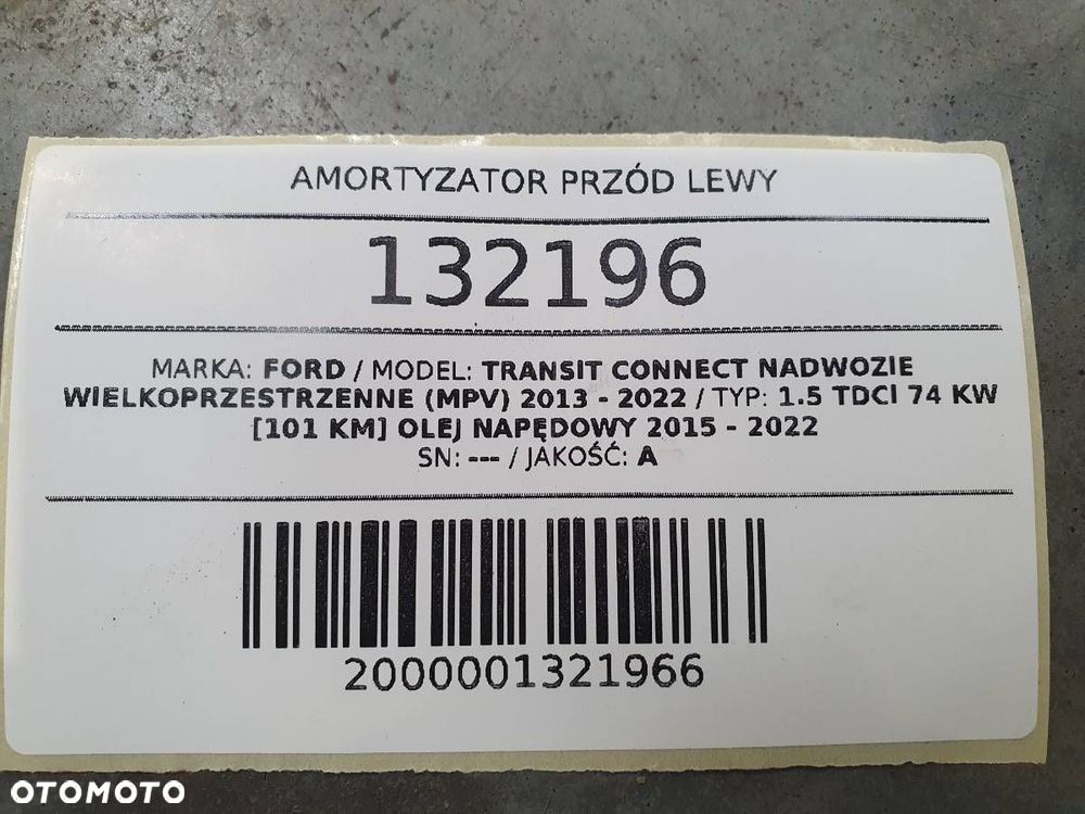 AMORTYZATOR MCPHERSON PRZÓD LEWY FORD TRANSIT CONNECT MK2 1.5D DV6118K001LC - 7