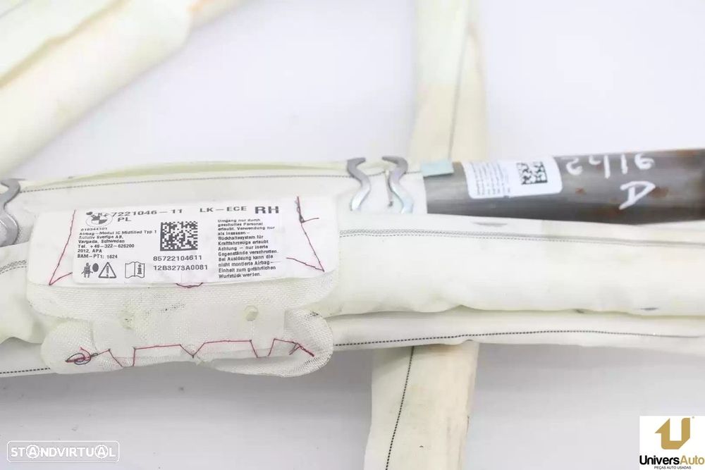 AIRBAG CORTINA FRONTAL DIREITO BMW 1 2012 -722104611 - 3