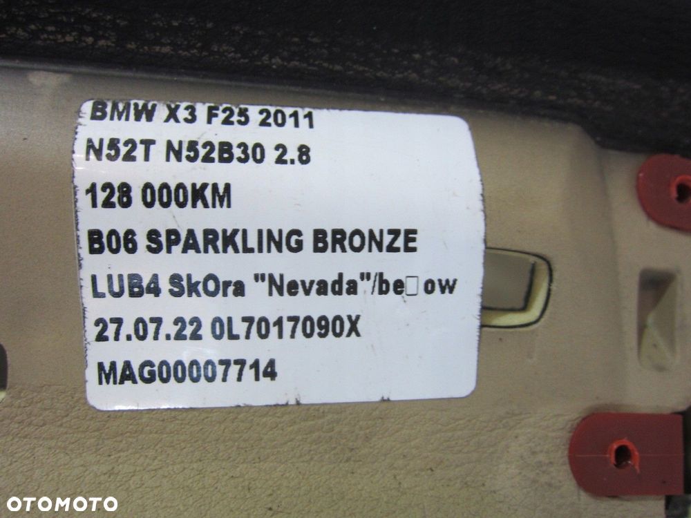 BMW F25 X3 X4 F26 DESKA ROZDZIELCZA AIRBAG BEŻ - 13