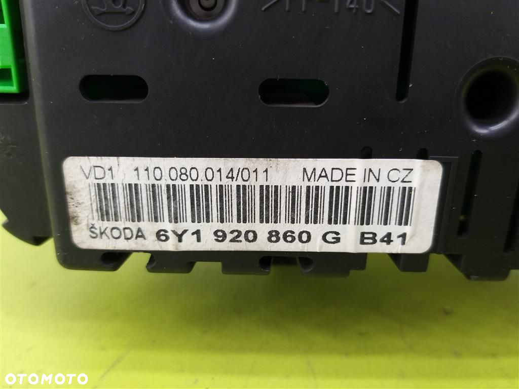 Licznik ZEGARY SKODA FABIA I 1999-2004  PRZED LIFT 1.4 MPI VDO 172 TYŚ KM - 3
