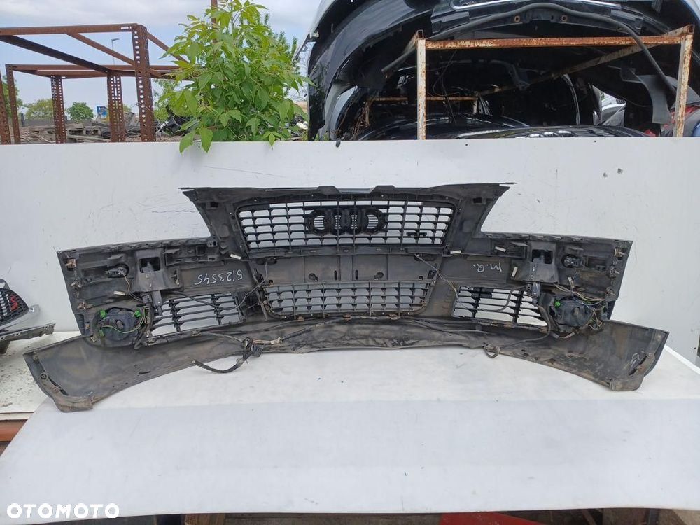 ZDERZAK PRZÓD PRZEDNI AUDI A8 D3 LIFT CZARNY PDC SPRYSKI 4E0807437AA - 9