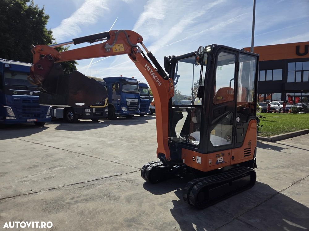 Hitachi ZX19-6, 2 TONE, 2022, 1.056 ore, CUPLA RAPIDA+4 CUPE, adancime sapare 2,8m, ridica 1,3t, latime 0,8m cu senile extensibile la 1,2m, inst picon pe brate, produs in JAPONIA, posibilitate leasing 4 ani-PROMOTIE 20.900 Eur+Tva - 12