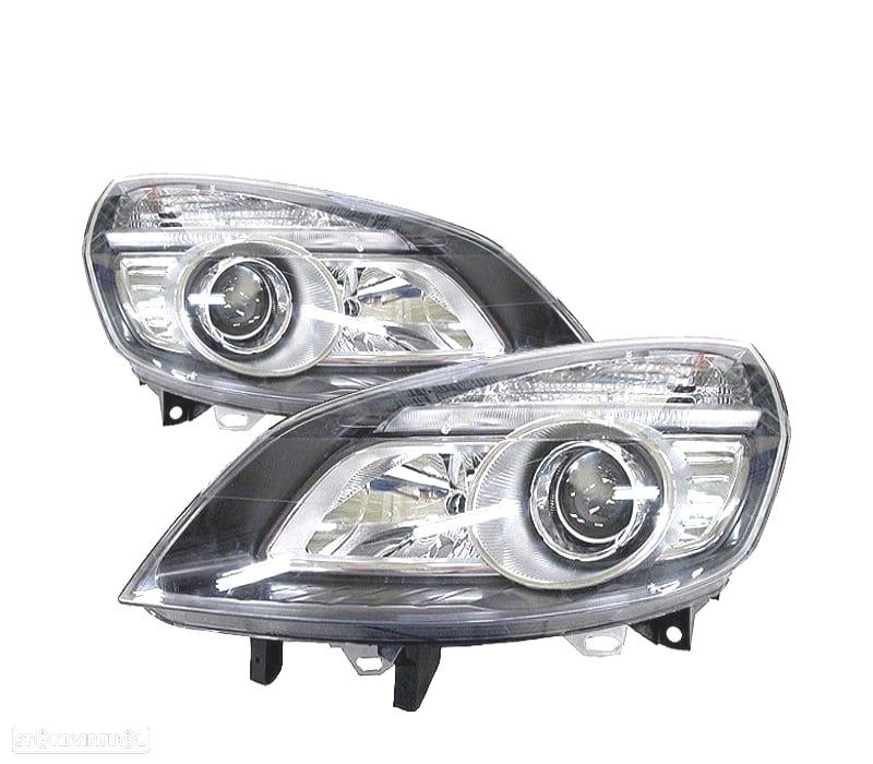 FARÓIS RENAULT SCENIC II 05-08 FUNDO PRETO - 1