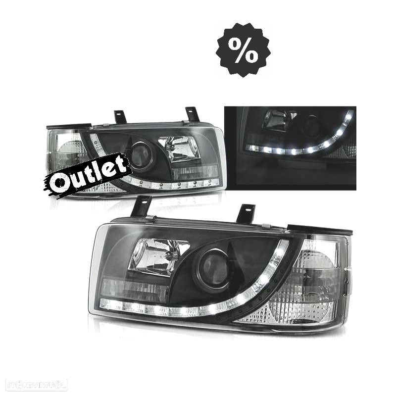 R145490C1 FARÓIS COM LUZ DIURNA LED VOLKSWAGEN VW T4 90-03 FUNDO PRETO - 6