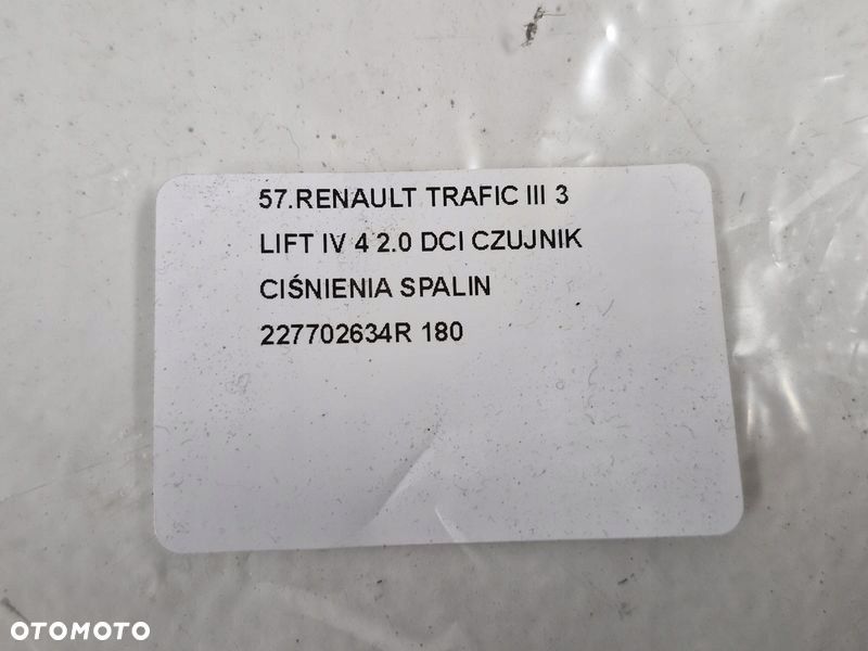 RENAULT TRAFIC III 3 LIFT IV 4 2.0 DCI CZUJNIK CIŚNIENIA SPALIN 227702634R - 6