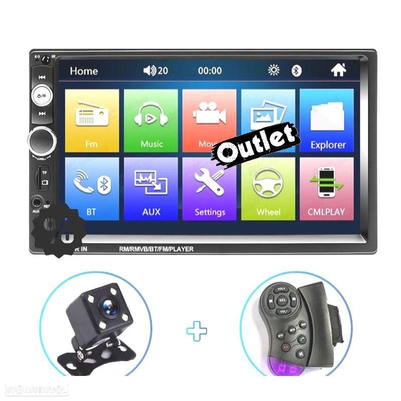 M000296L1 RÁDIO 2DIN 7" TÁTIL BLUETOOTH USB SD - 1