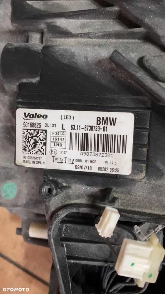 LAMPA LEWA LED BMW 3 GT F34 EUROPA 8738723 WSZYSTKIE UCHWYTY CAŁE USZKODZONE SZKŁO - 2