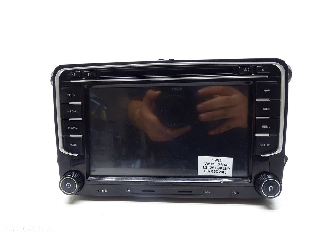 RADIO 2 DIN CZYTNIK KART SD CD GPS NAVI VW POLO V 6R - 1