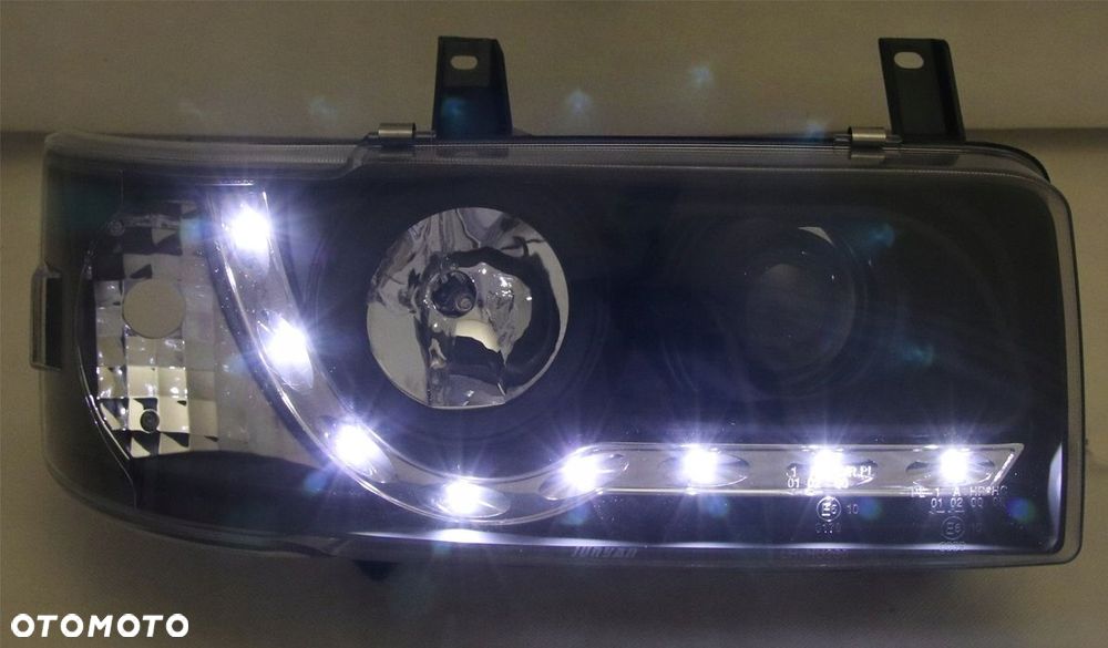 Reflektor Lampa kpl Diody Soczewka Clear Black VW T4 Transporter 90- - 1