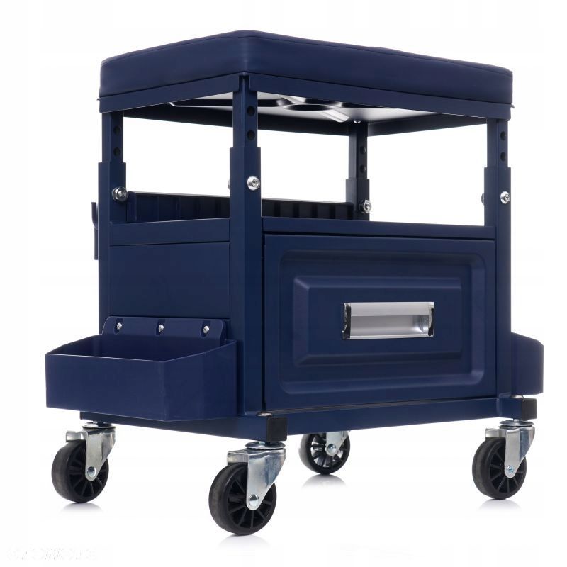 TABORET STOŁEK WARSZTATOWY NA KÓŁKACH 1X SZUFLADA SCHOWEK 3X PÓŁKI KD10761 - 9