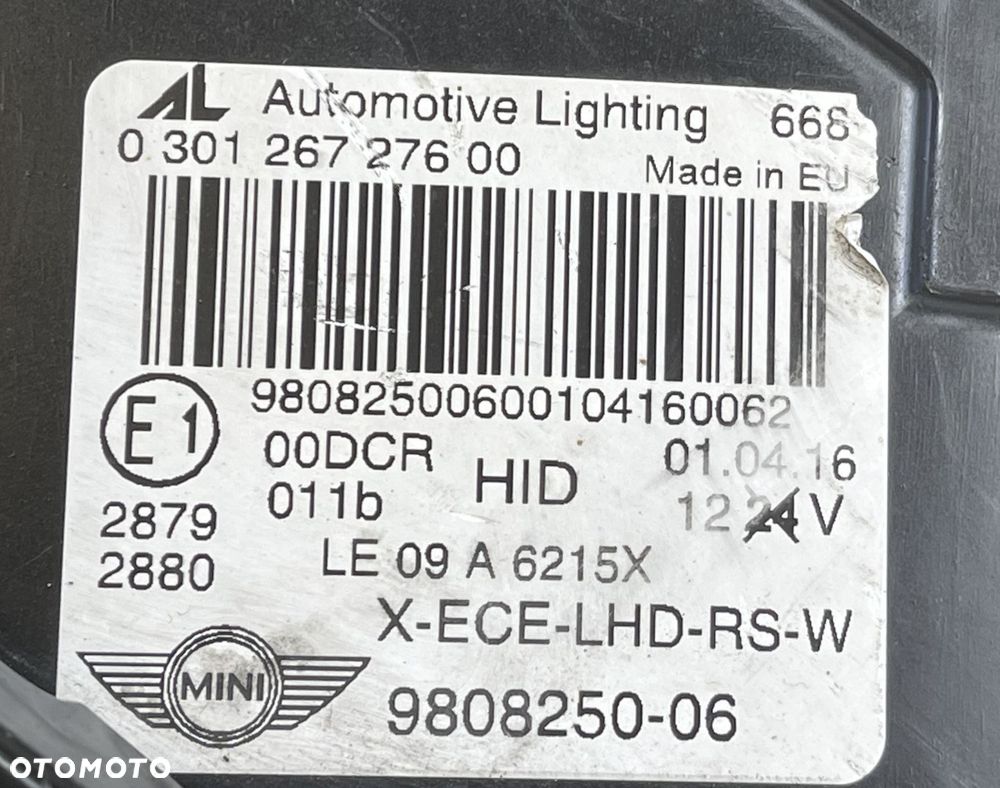 MINI COUNTRYMAN  R60 R61 LAMPA XENON  PRZÓD PRAWA PRZEDNIA CZARNA 9808250 - 12
